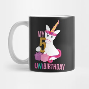 My 5th UNIBIRTHDAY - Unicorn Birthday party Mug